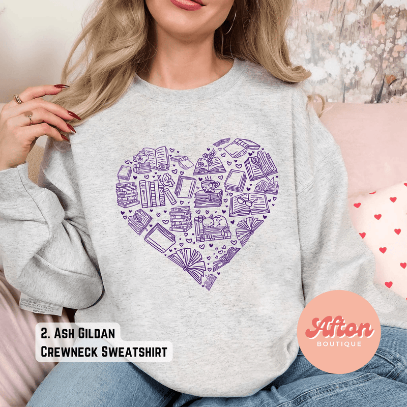 Book Heart Shirt (Preorder) - Afton Boutique