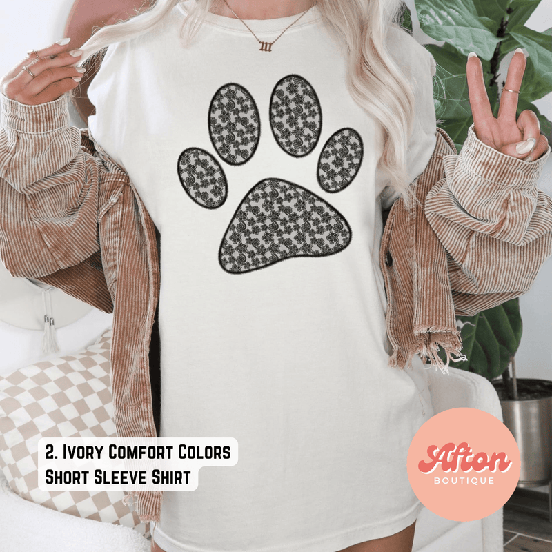 Lace Paw Print Shirt (Preorder) - Afton Boutique