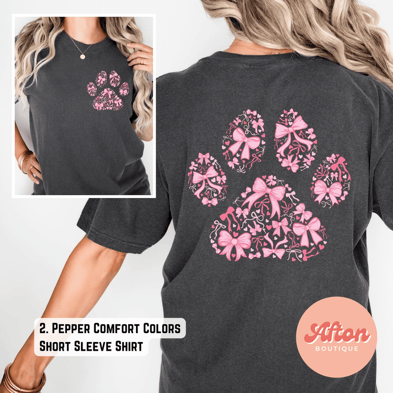 Paw Bows Shirt (Preorder) - Afton Boutique