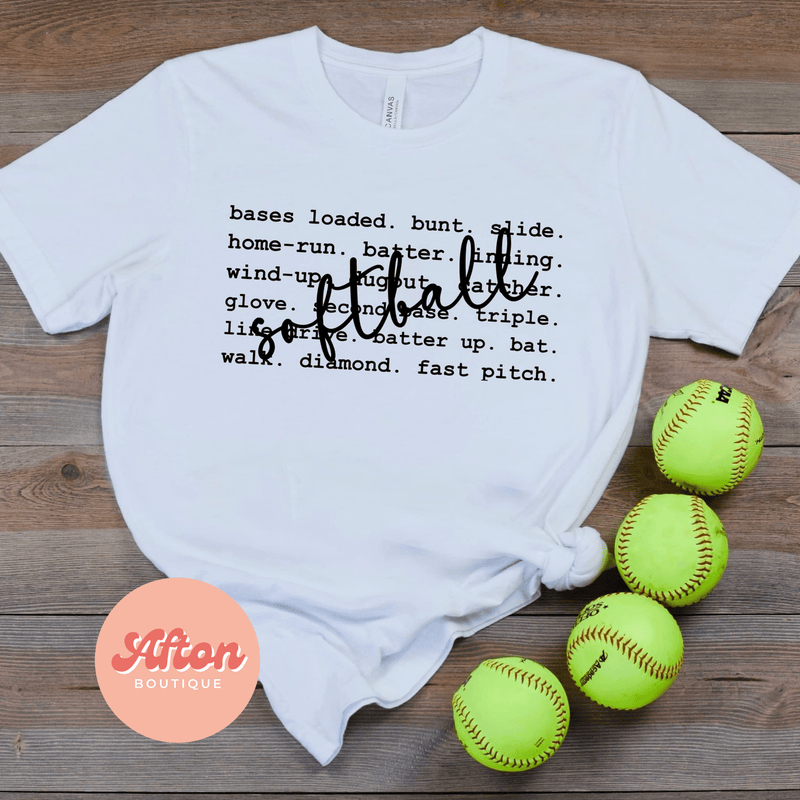Softball Word Art Shirt (Preorder) - Afton Boutique
