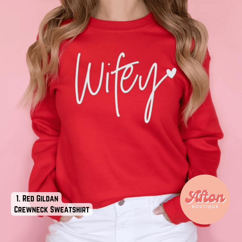 White Wifey Puff Print Shirt (Preorder) - Afton Boutique