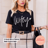 White Wifey Puff Print Shirt (Preorder) - Afton Boutique